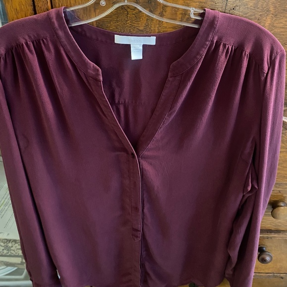 BOSS ruby pink silk collarless dressy blouse, size M - Picture 1 of 6